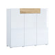 Buffet haut 3 portes 1 tiroir Jules Blanc et Bois
