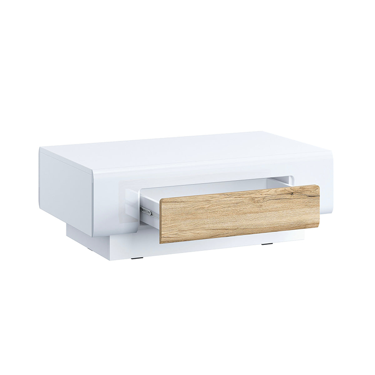 Table basse 1 tiroir Jules Blanc et Bois