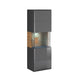 Vitrine murale 1 porte avec LED Jules Gris et Bois
