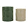Lot de 2 bouts de canapé 39 cm et 35 cm métal froissé Kiera Vert et Taupe