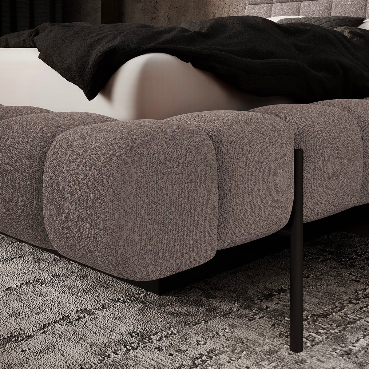 Lit coffre 160x200 sommier inclus Ezio Gris