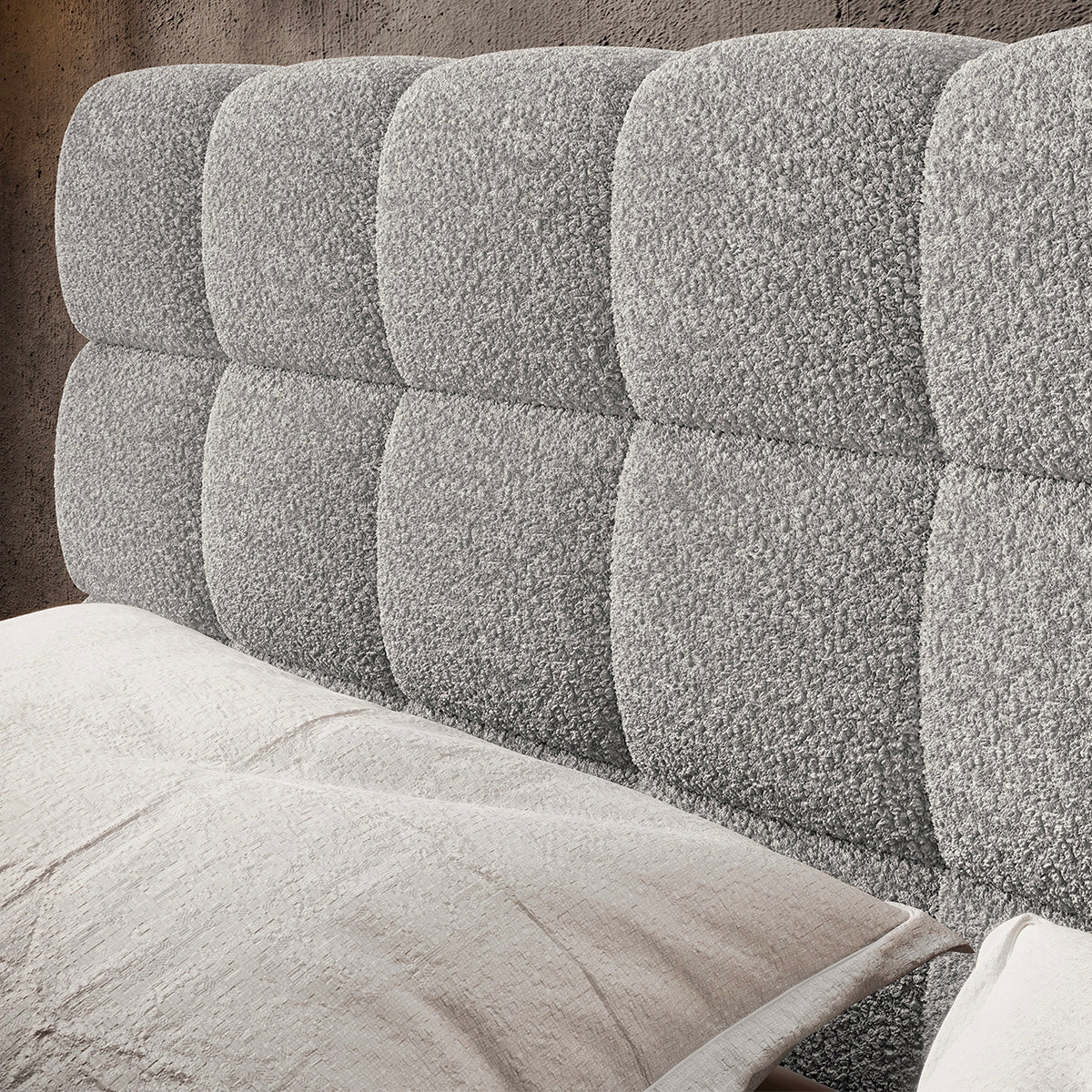 Lit coffre 160x200 sommier inclus Ezio Gris clair