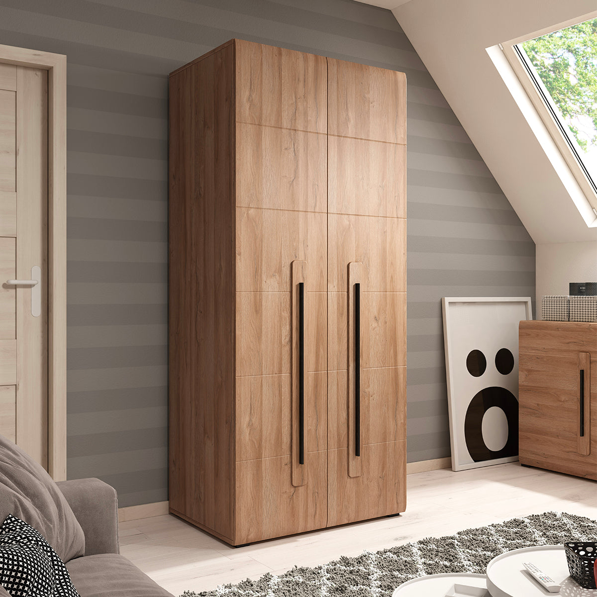 Armoire 2 portes Louis Bois - vue 2