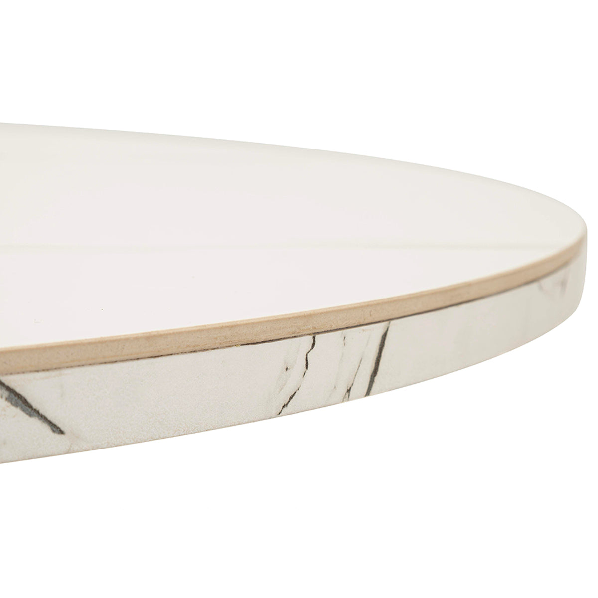 Table à manger ronde extensible 2 à 4 personnes en céramique Mabel Blanc et Noir - vue 8