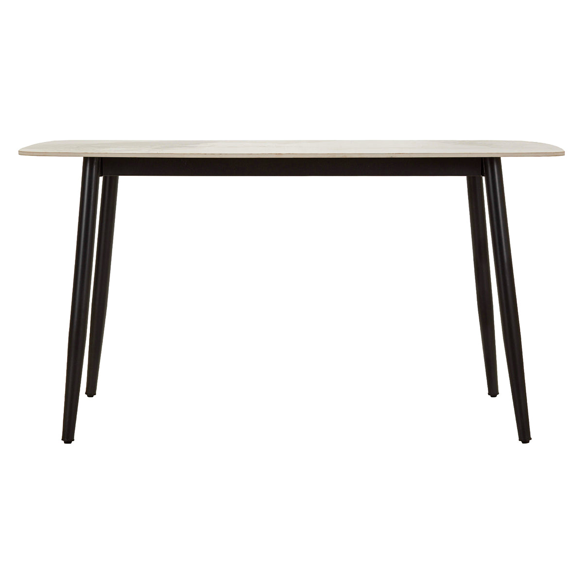 Table à manger rectangulaire 4 à 6 personnes en céramique Mabel Blanc et Noir - vue 3