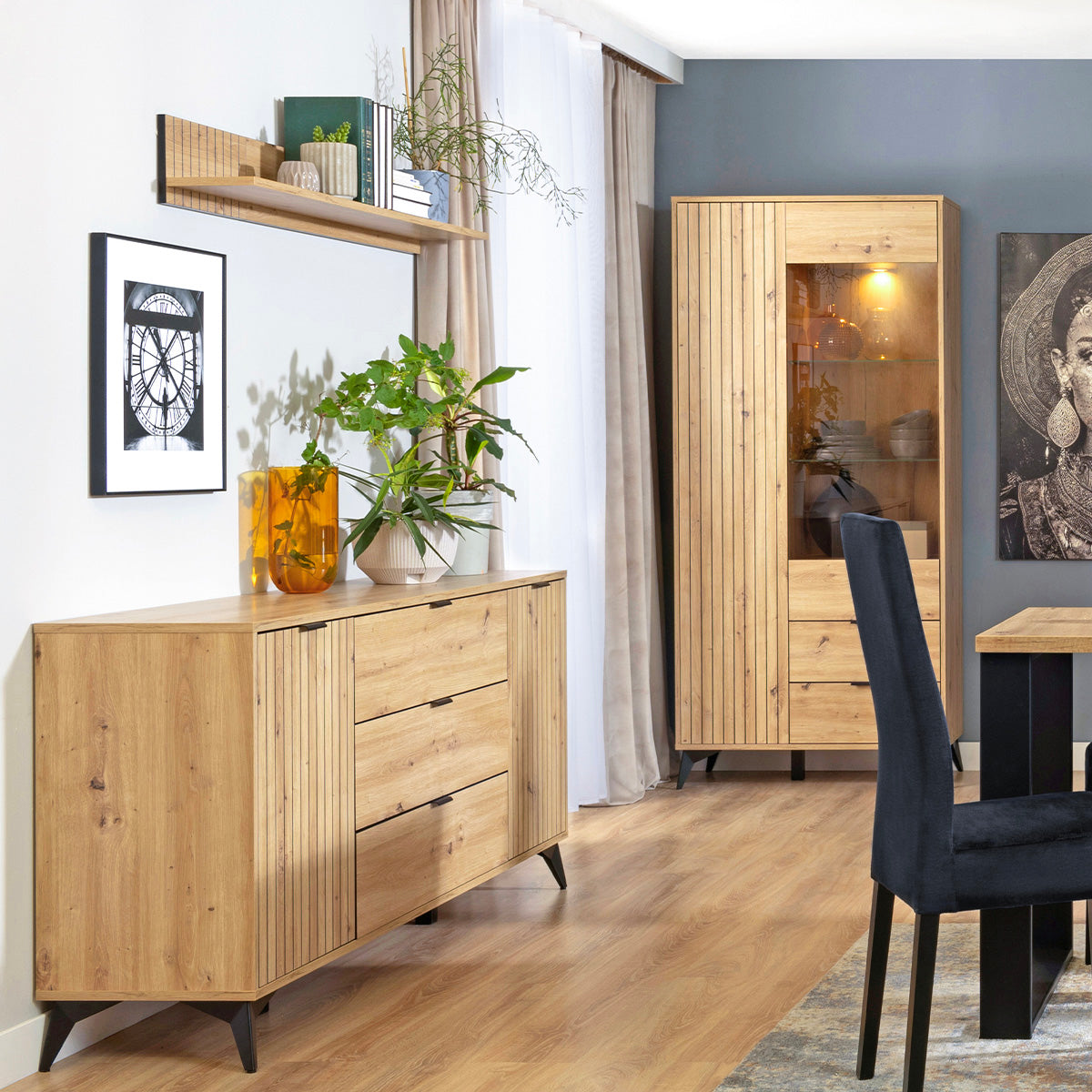 Buffet 2 portes 3 tiroirs 150 cm Mao Bois