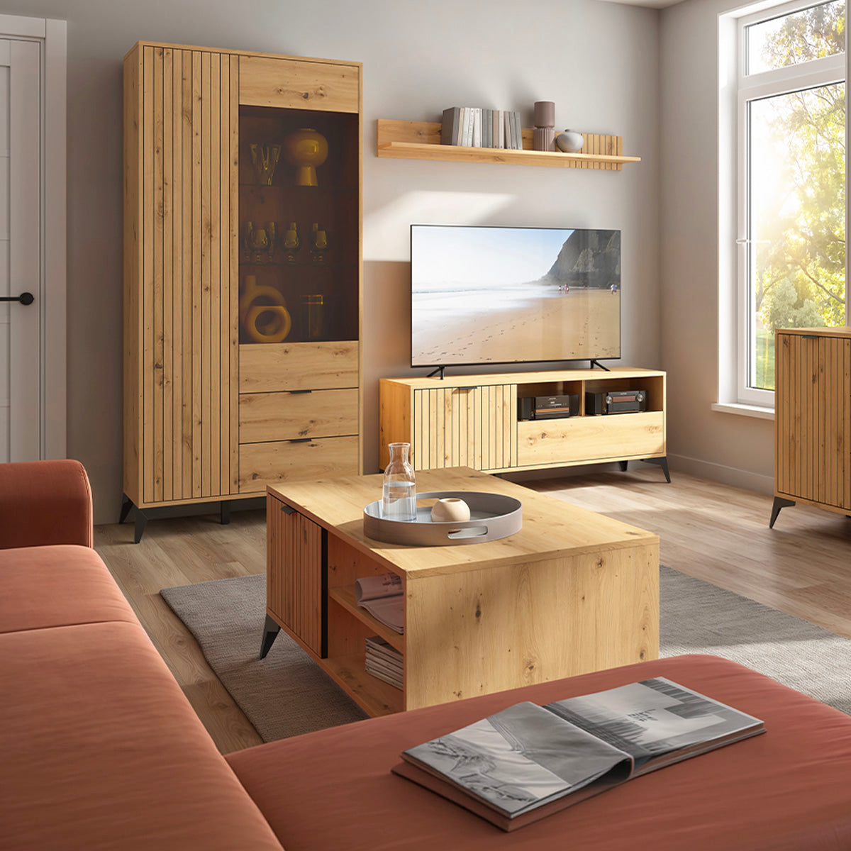 Table basse 1 tiroir Mao Bois