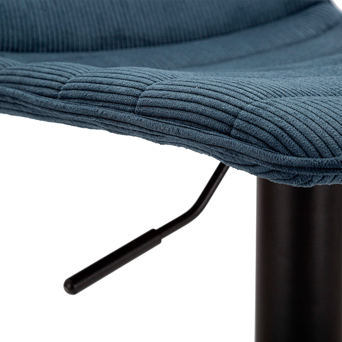 Lot de 2 tabourets de bar réglables de 61 à 83 cm en tissu et métal Mason Bleu et Noir - vue 8