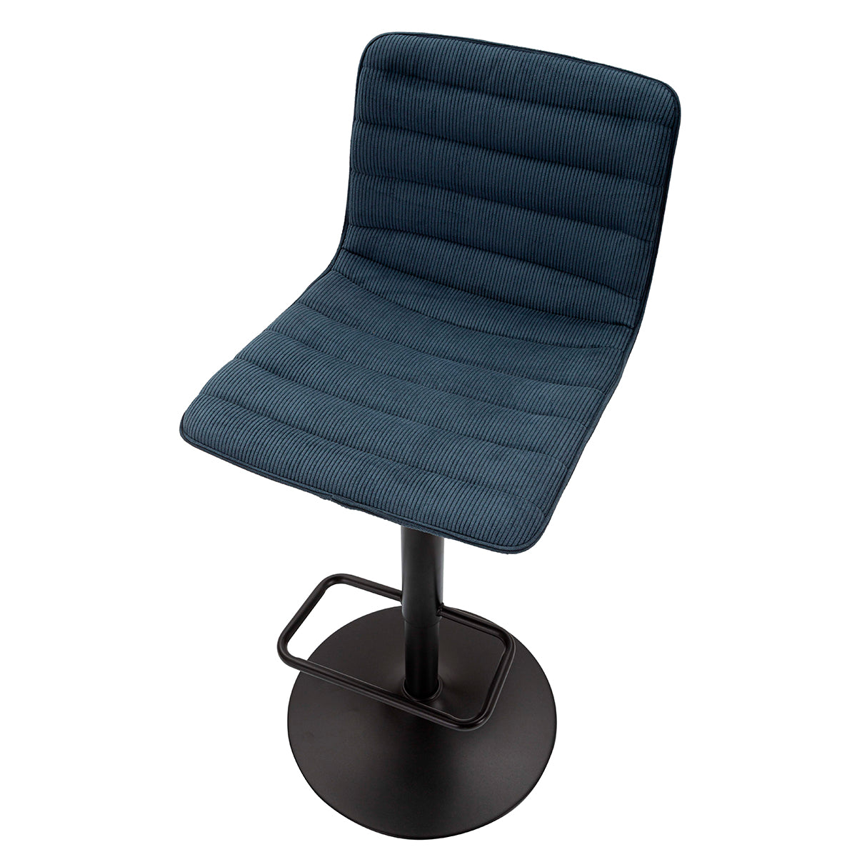 Lot de 2 tabourets de bar réglables de 61 à 83 cm en tissu et métal Mason Bleu et Noir - vue 6