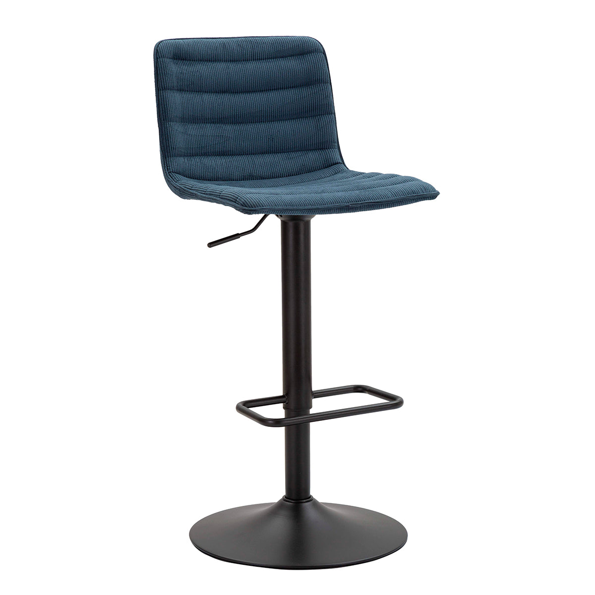 Lot de 2 tabourets de bar réglables de 61 à 83 cm en tissu et métal Mason Bleu et Noir - vue 3