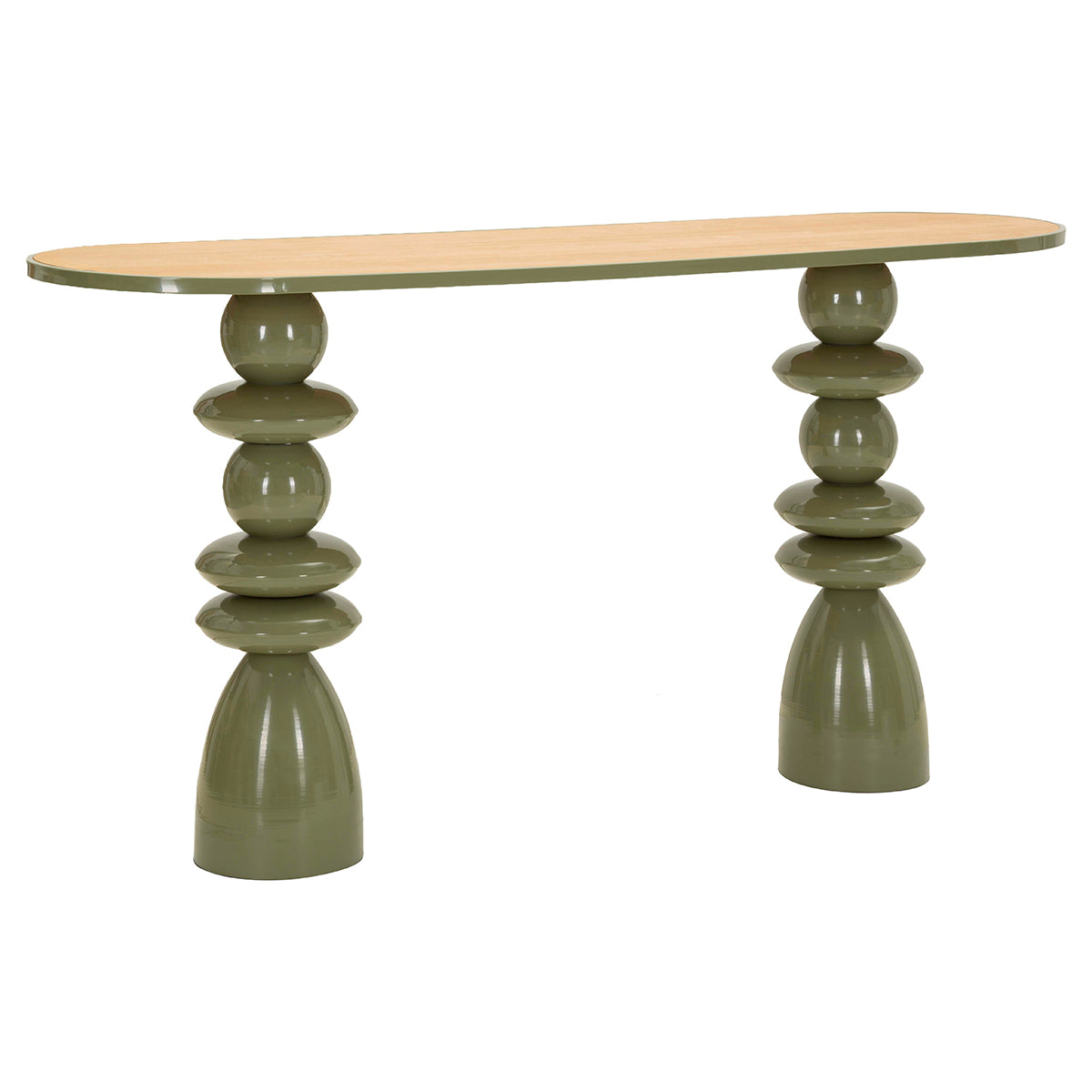 Console en métal Noléa Verte et Bois - vue 2
