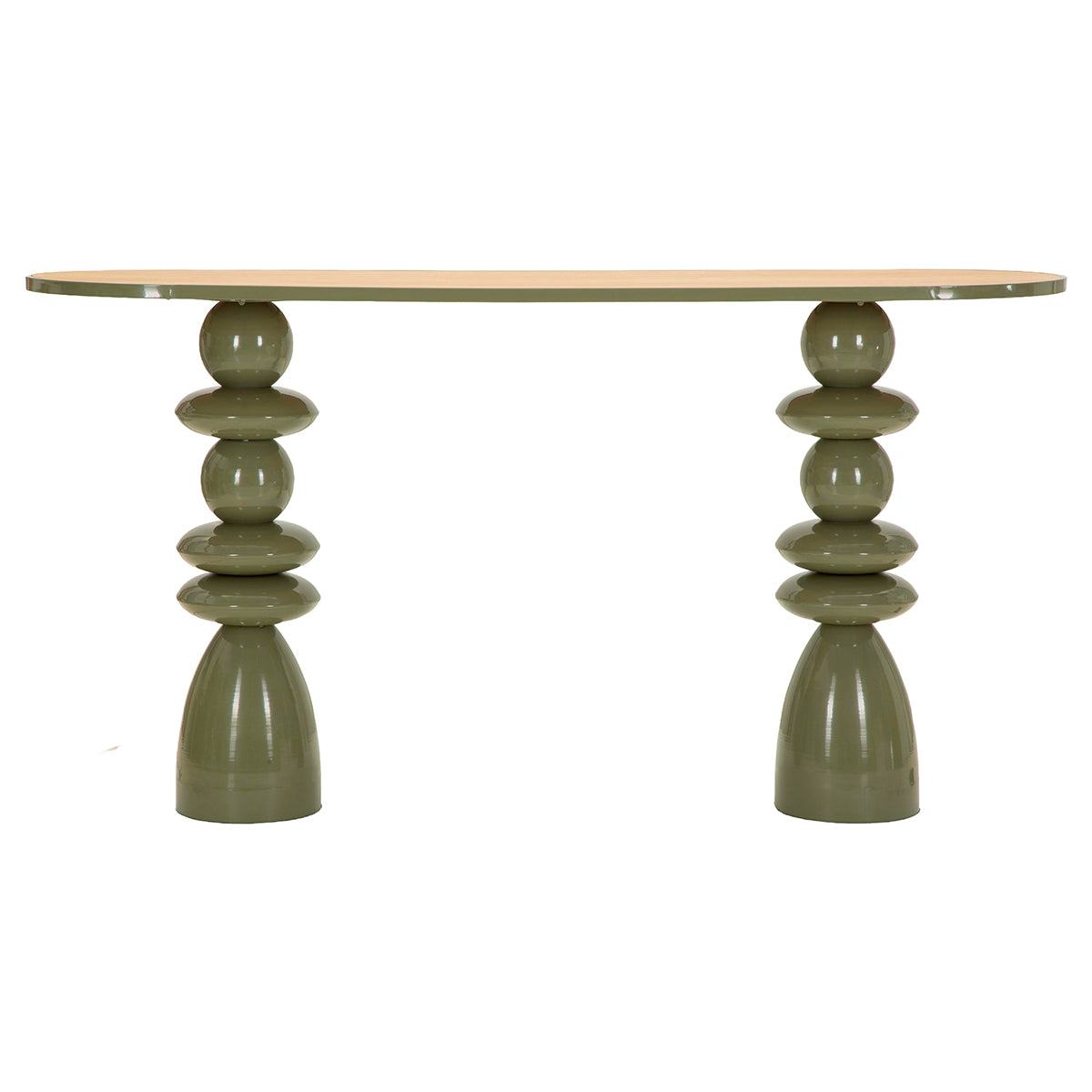 Console en métal Noléa Verte et Bois - vue 3