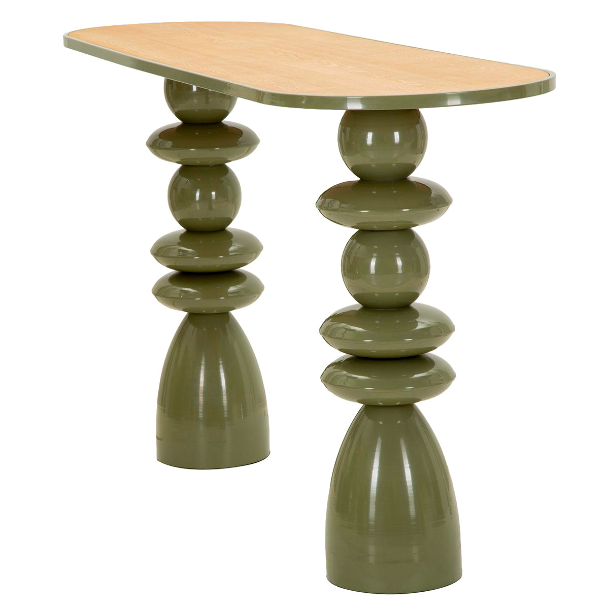 Console en métal Noléa Verte et Bois - vue 4