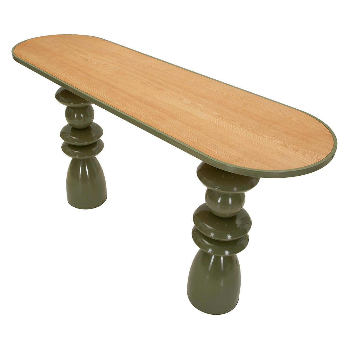 Console en métal Noléa Verte et Bois - vue 5