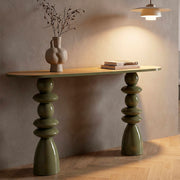 Console en métal Noléa Verte et Bois