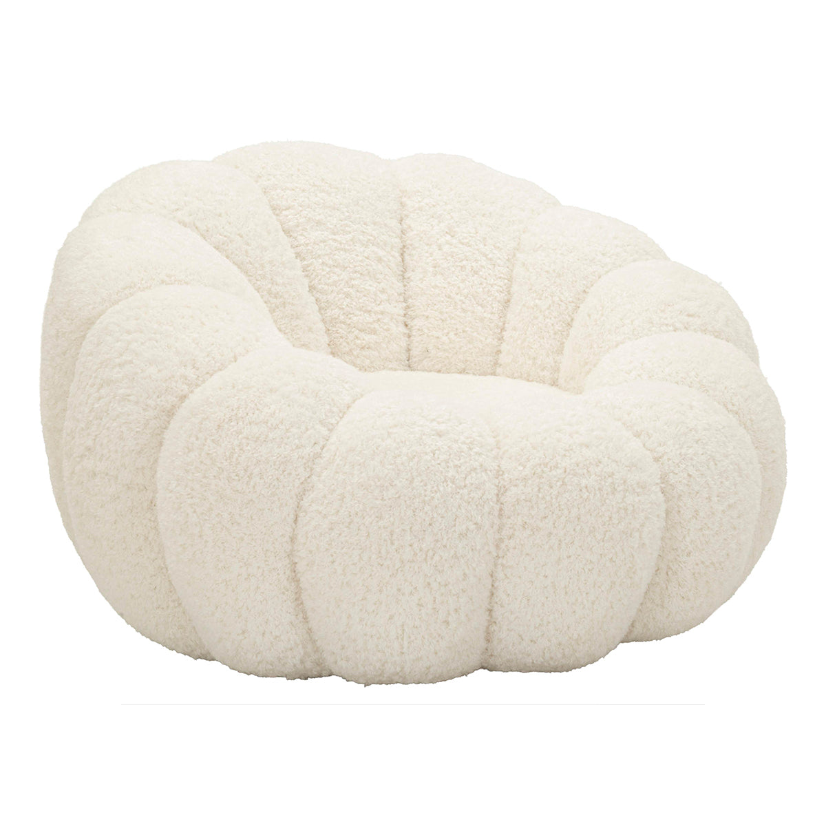 Fauteuil Ophélie tissu bouclette Blanc - vue 2