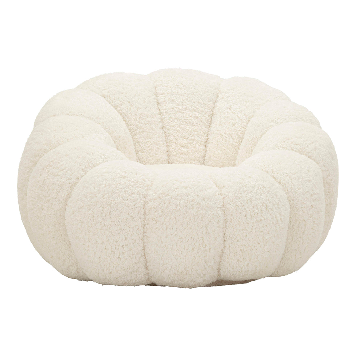 Fauteuil Ophélie tissu bouclette Blanc - vue 3