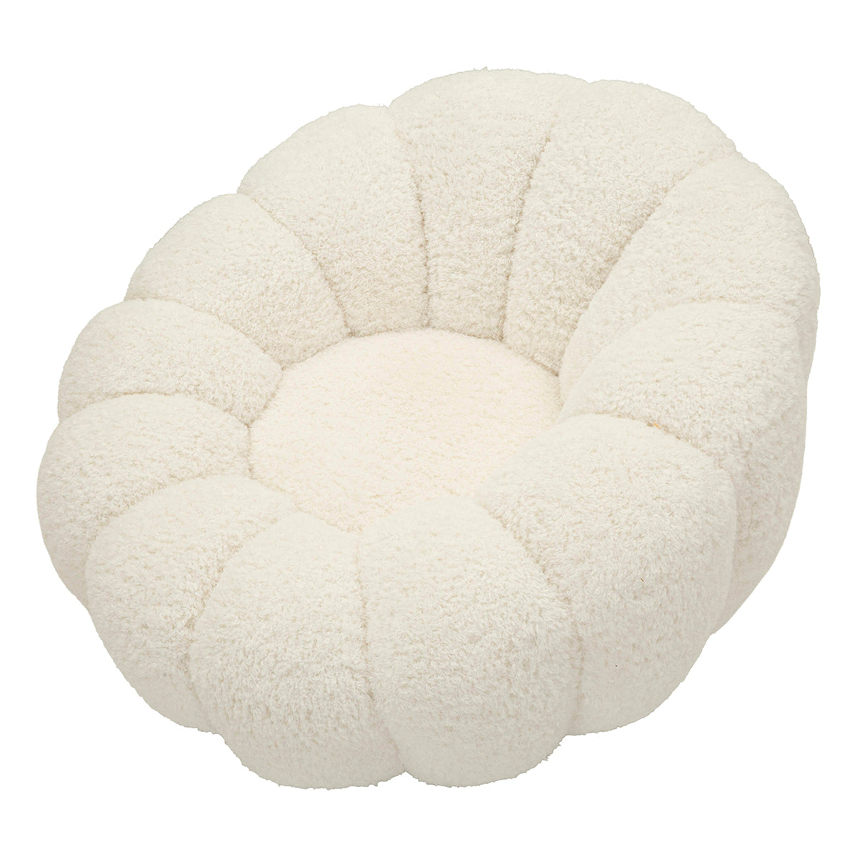 Fauteuil Ophélie tissu bouclette Blanc - vue 5