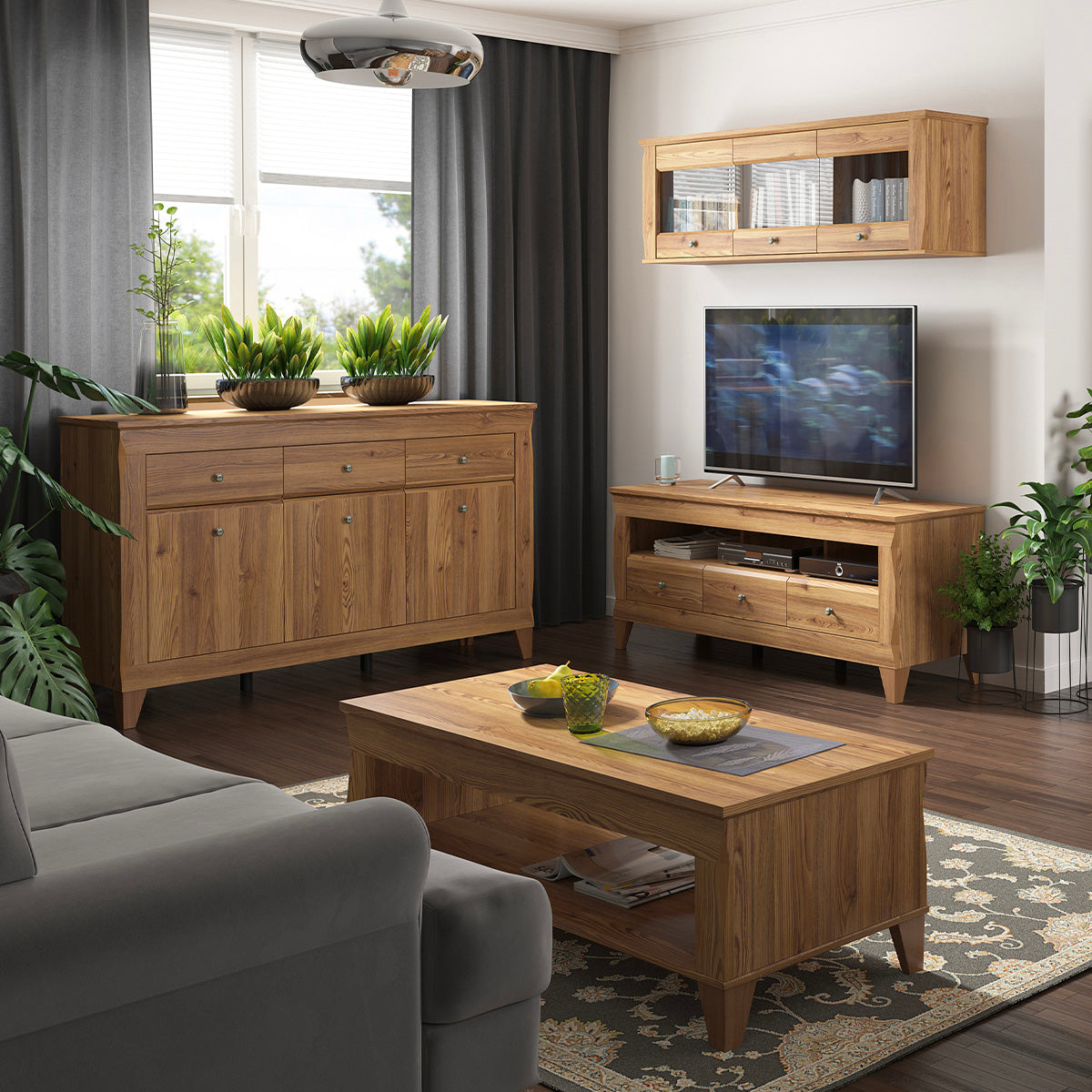 Buffet 3 portes 3 tiroirs Raya Bois