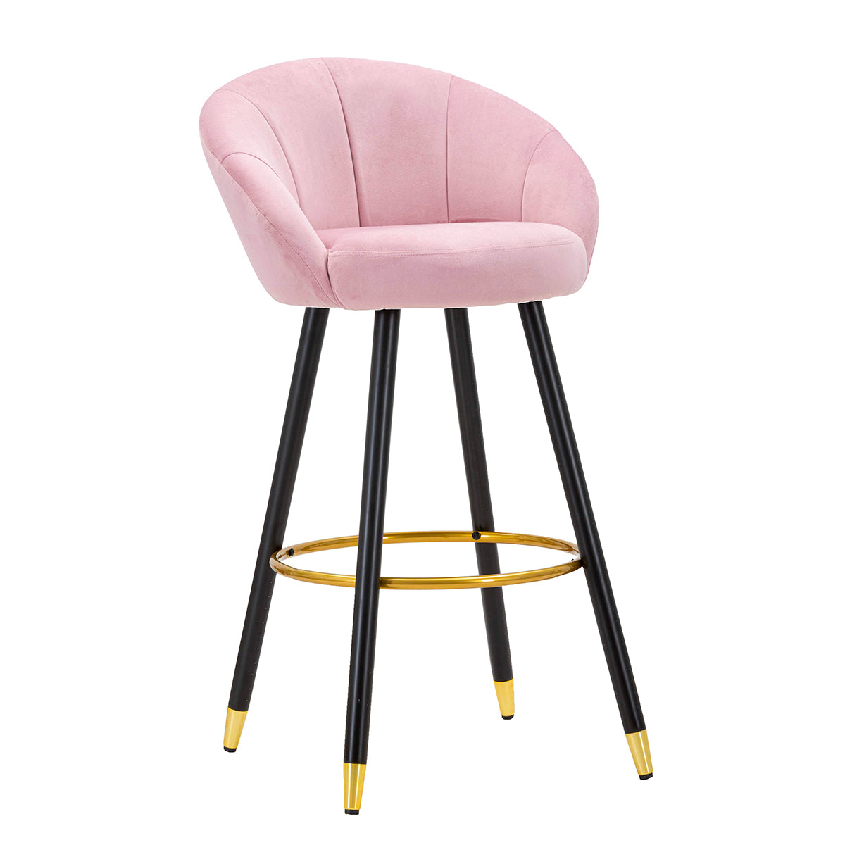 Chaise de bar fixe 80 cm en tissus Sirena Rose - vue 2