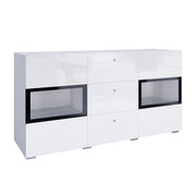 Buffet 2 portes 3 tiroirs avec LED Sloan Blanc