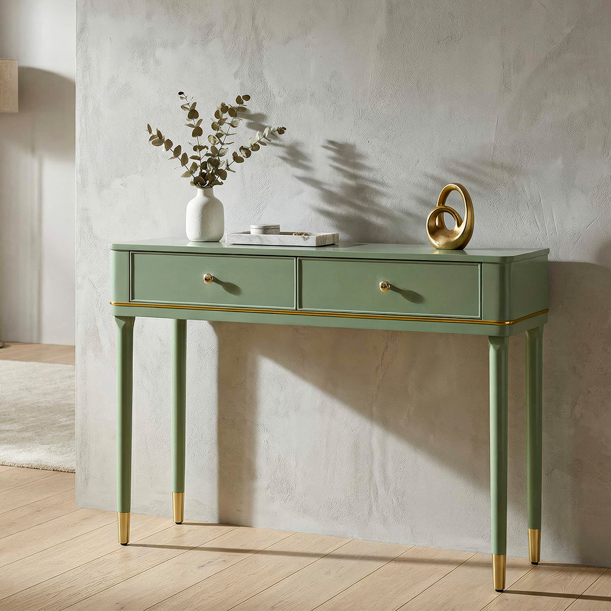 Console 2 tiroirs Suzanne Vert