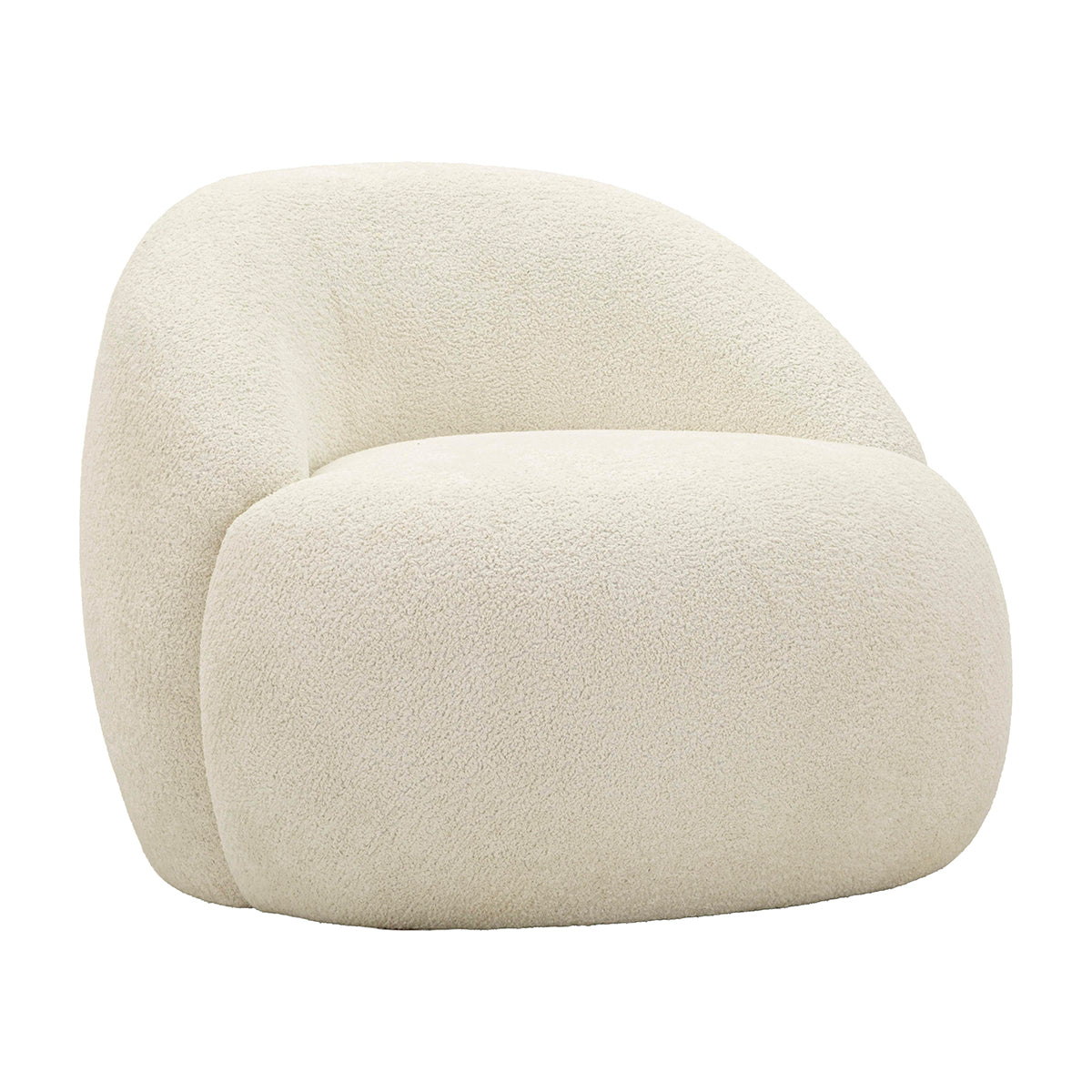 Fauteuil Tayla tissu bouclette Blanc cassé - vue 2