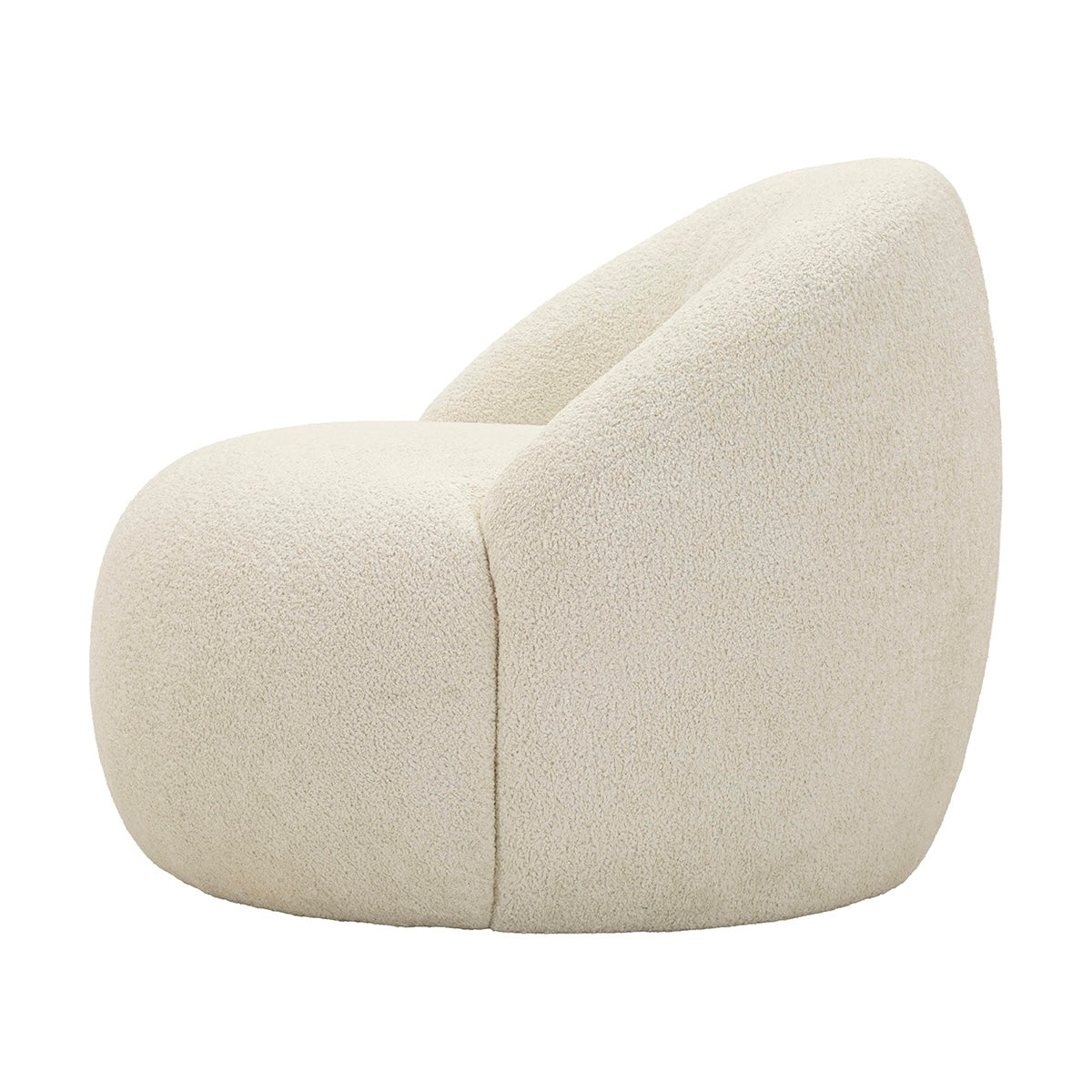 Fauteuil Tayla tissu bouclette Blanc cassé - vue 4