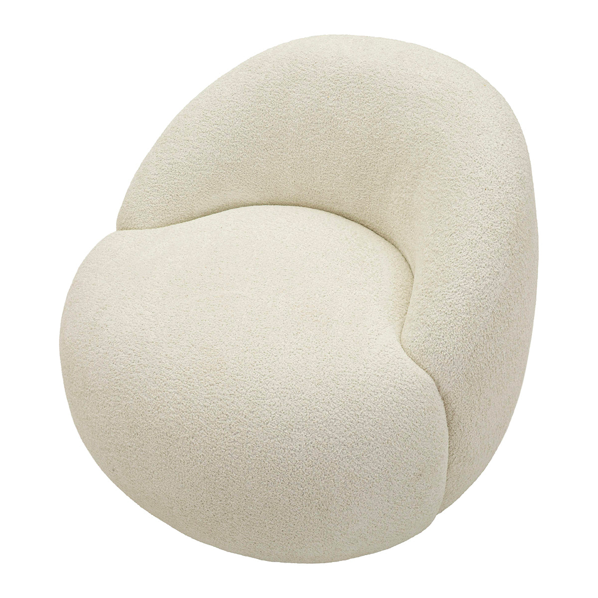 Fauteuil Tayla tissu bouclette Blanc cassé - vue 5