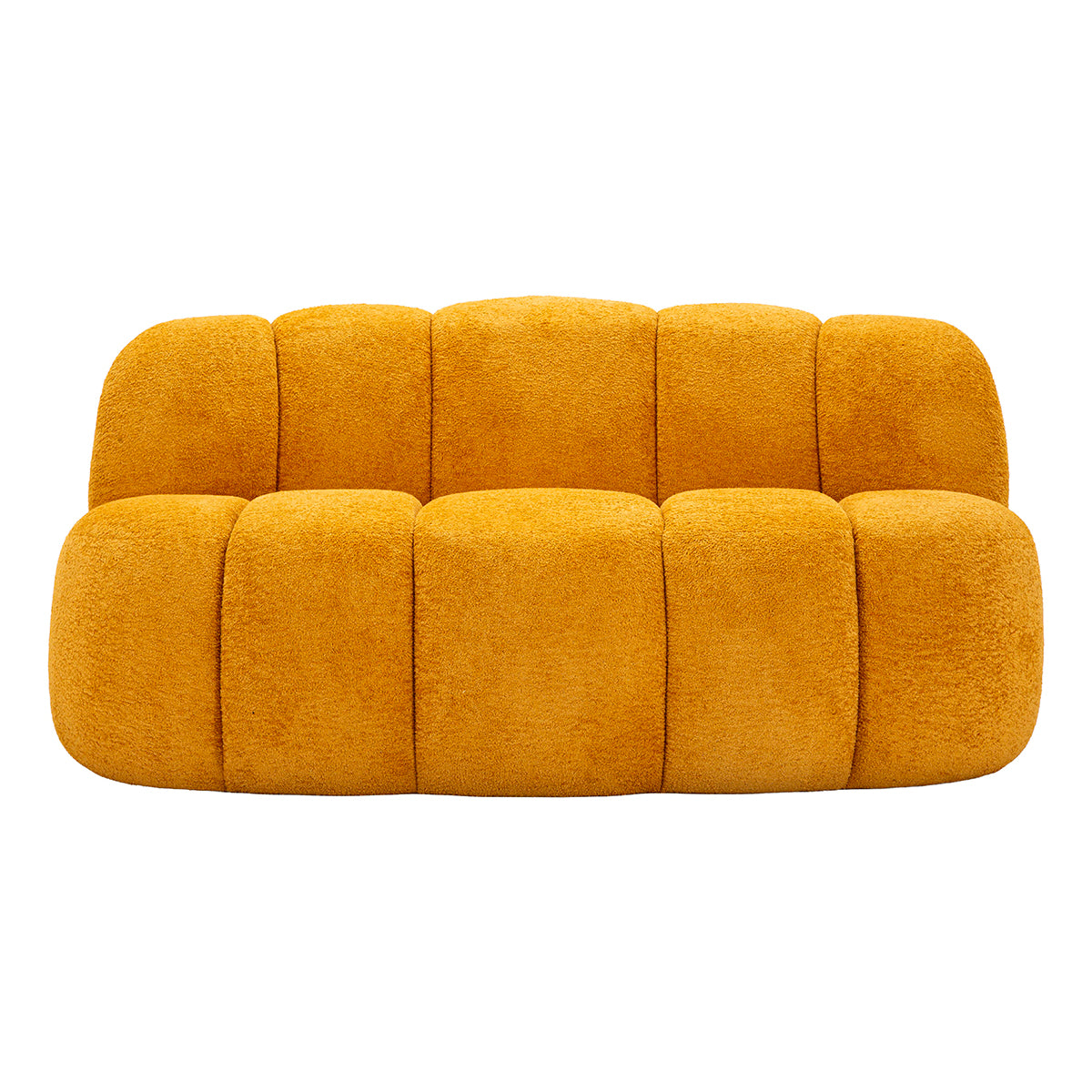 Canapé 2 places Tayla tissu bouclette Jaune moutarde - vue 3