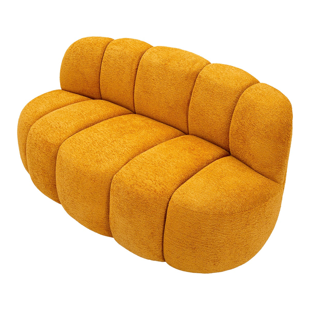 Canapé 2 places Tayla tissu bouclette Jaune moutarde - vue 5
