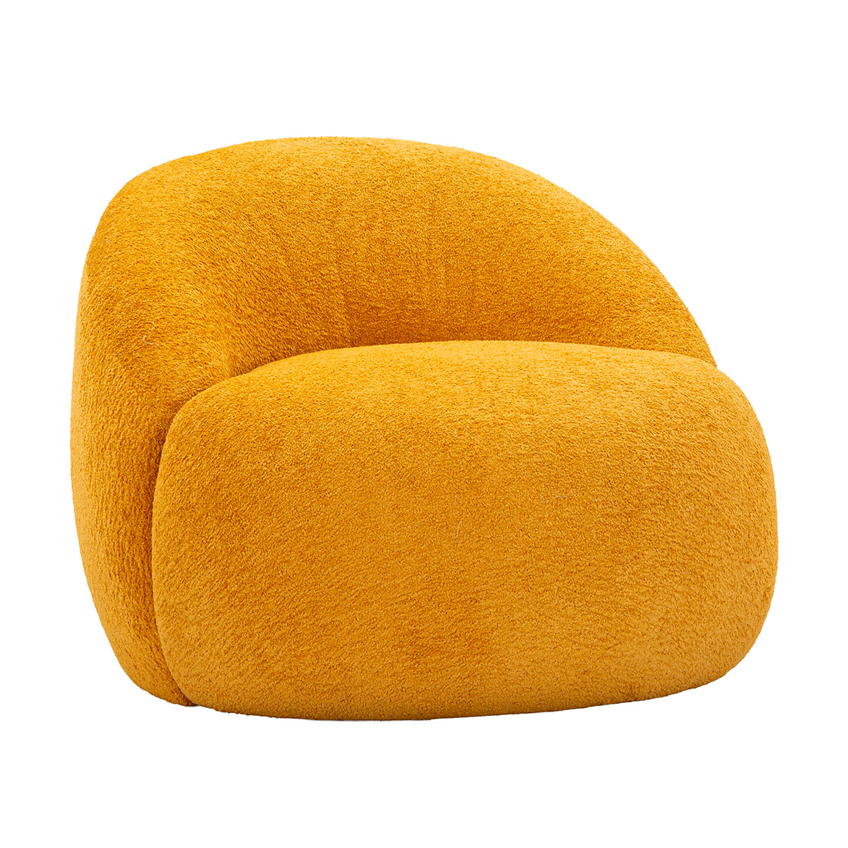 Fauteuil Tayla tissu bouclette Jaune moutarde - vue 2