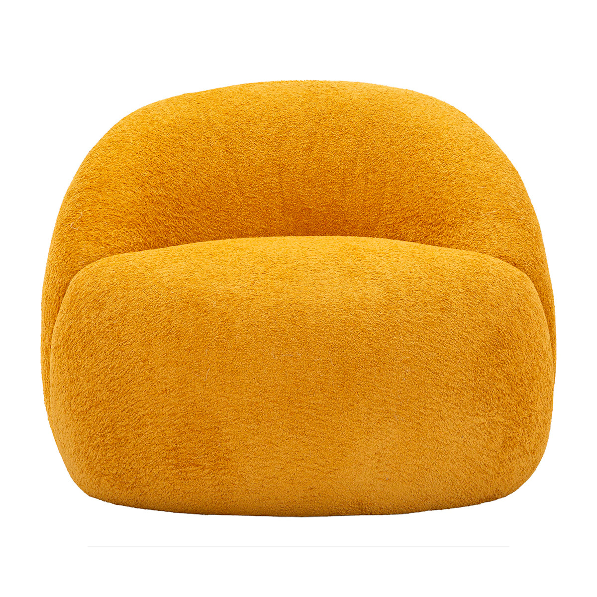 Fauteuil Tayla tissu bouclette Jaune moutarde - vue 3