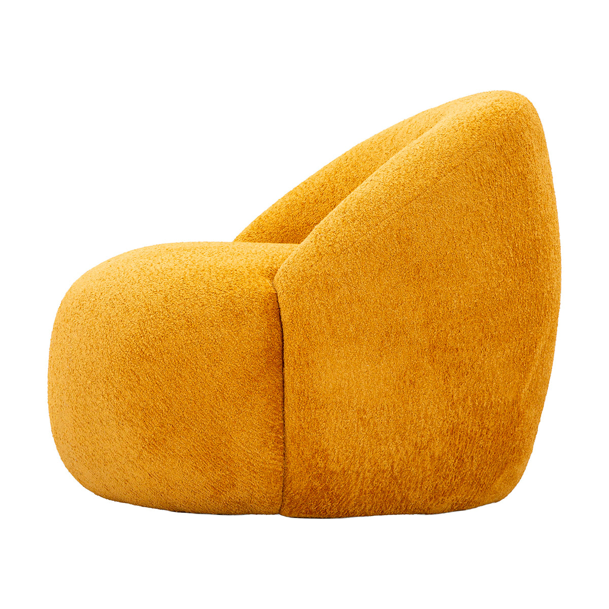 Fauteuil Tayla tissu bouclette Jaune moutarde - vue 4