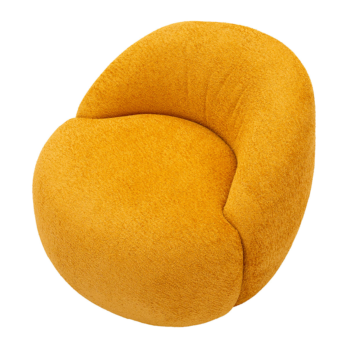 Fauteuil Tayla tissu bouclette Jaune moutarde - vue 6