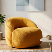 Fauteuil Tayla tissu bouclette Jaune moutarde