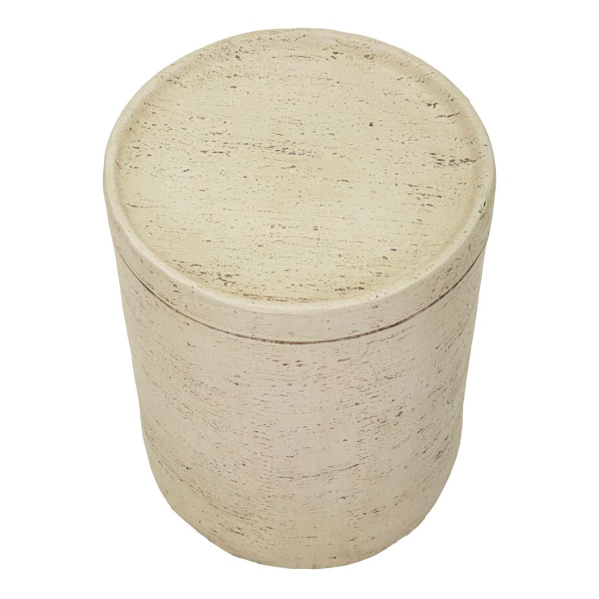 Bout de canapé 35 cm effet pierre Terraza Crème - vue 3