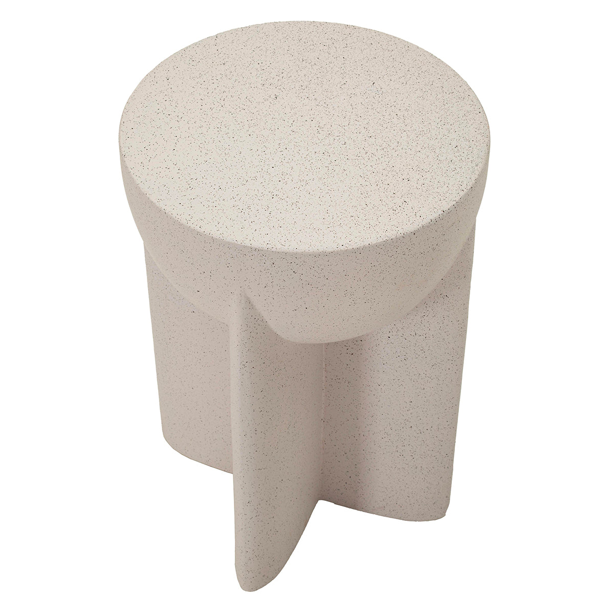 Bout de canapé 33,5 cm effet pierre Terraza Crème - vue 4