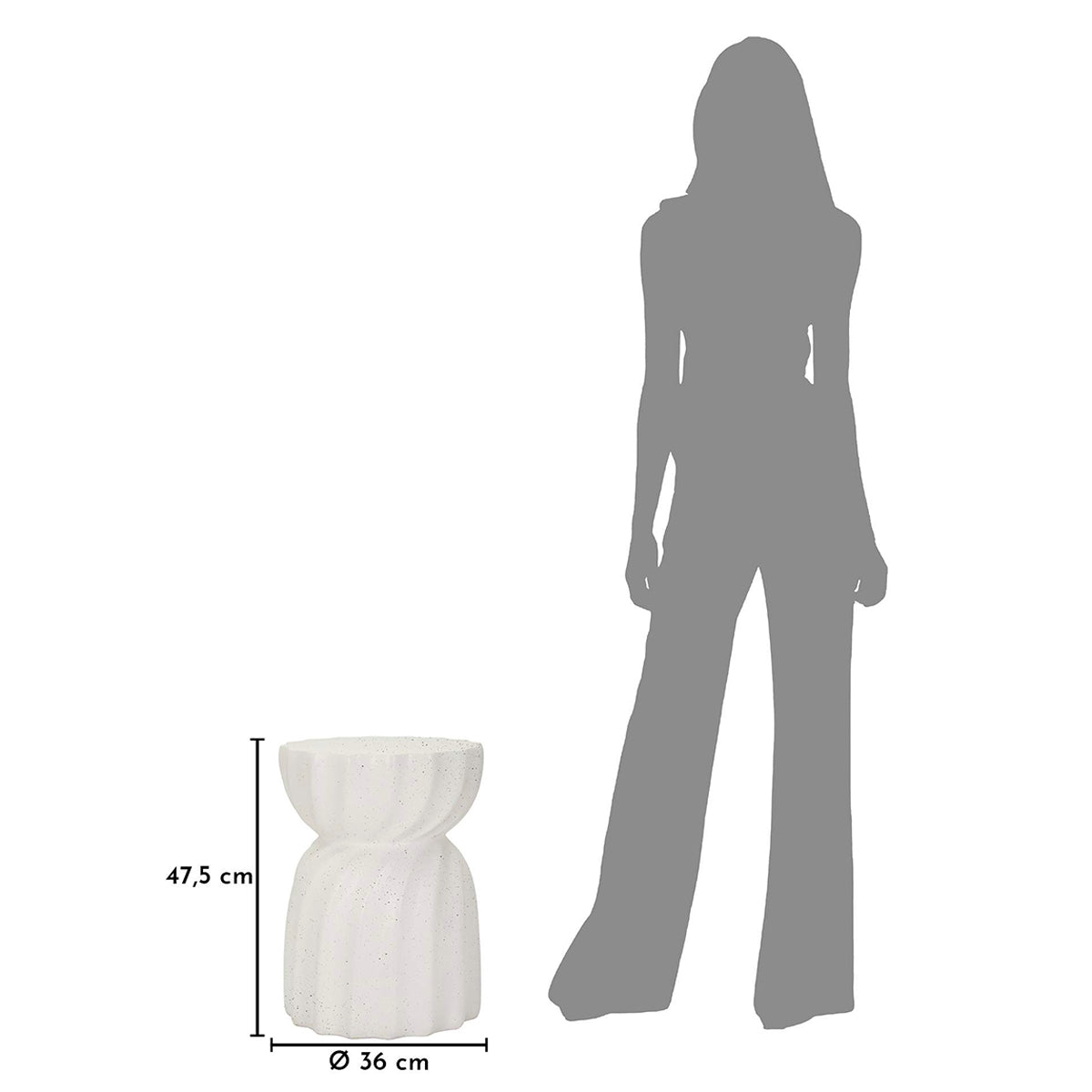 Bout de canapé 36 cm effet pierre Terraza Crème - vue 8