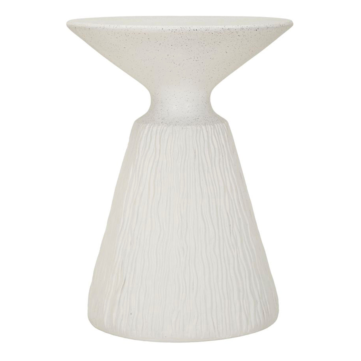 Bout de canapé 40 cm effet pierre Terraza Crème - vue 2