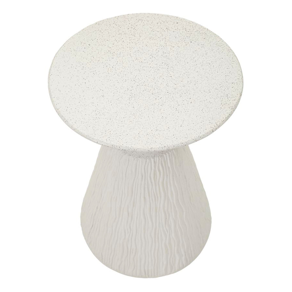 Bout de canapé 40 cm effet pierre Terraza Crème - vue 3