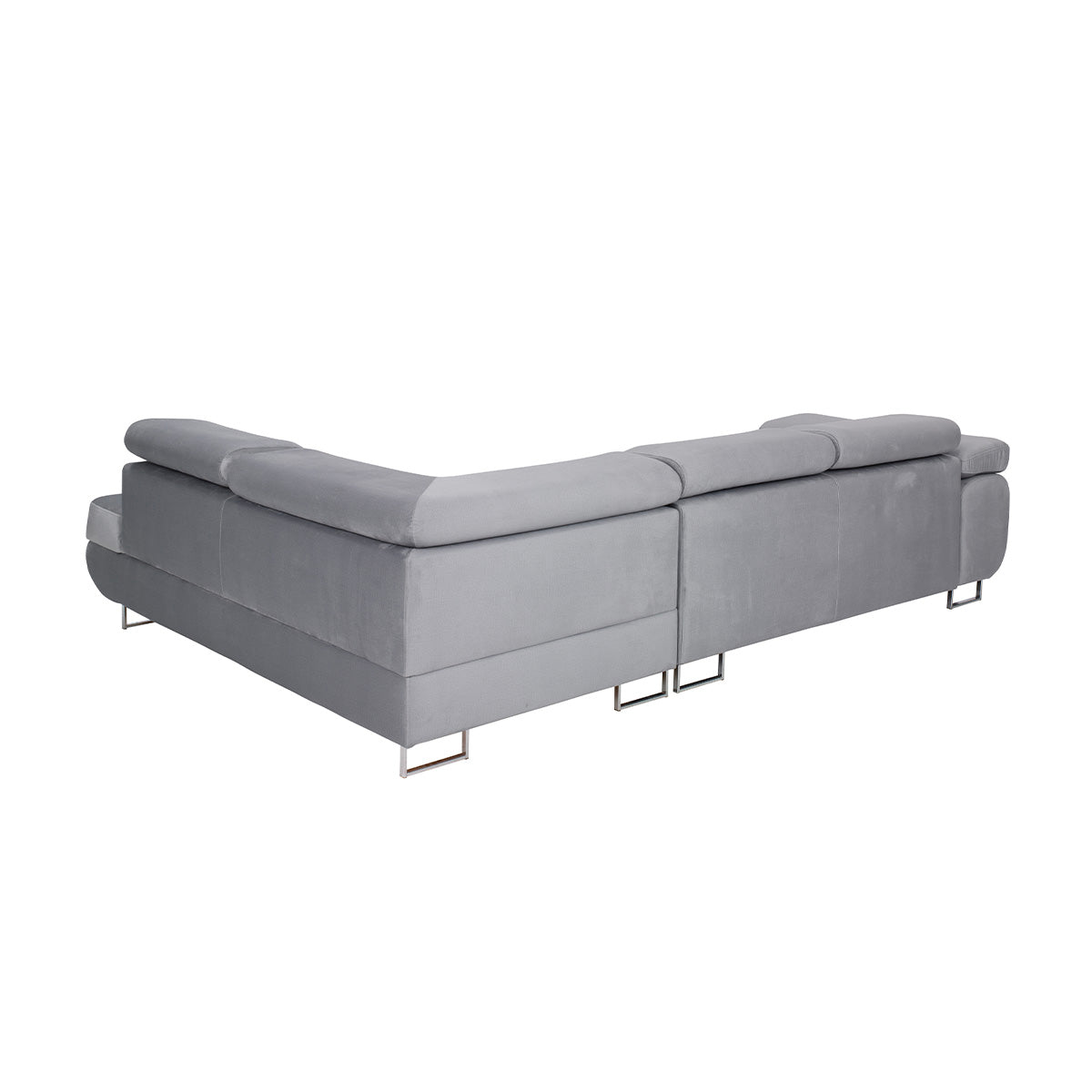 Canapé d'angle convertible droit 4 places Wilson velours Bleu