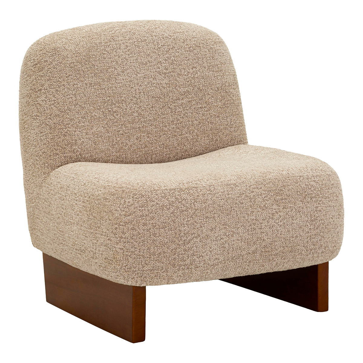 Fauteuil Yumé tissu bouclette Taupe - vue 2