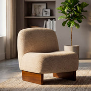 Fauteuil Yumé tissu bouclette Taupe