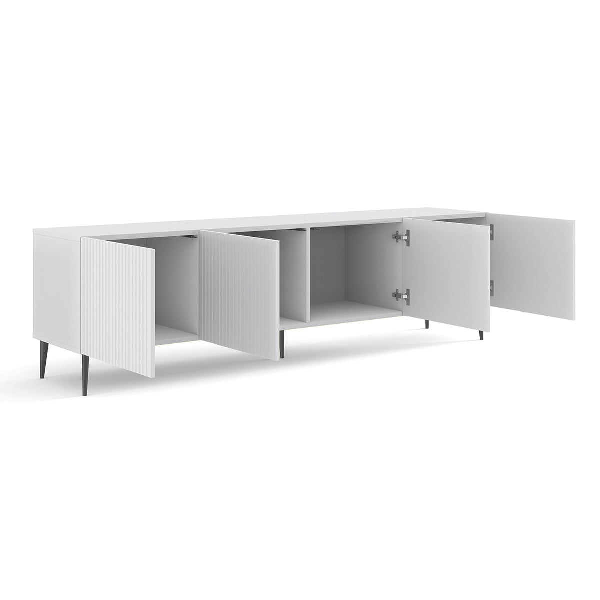 Meuble TV 4 portes 200 cm Philaé Blanc - vue 2