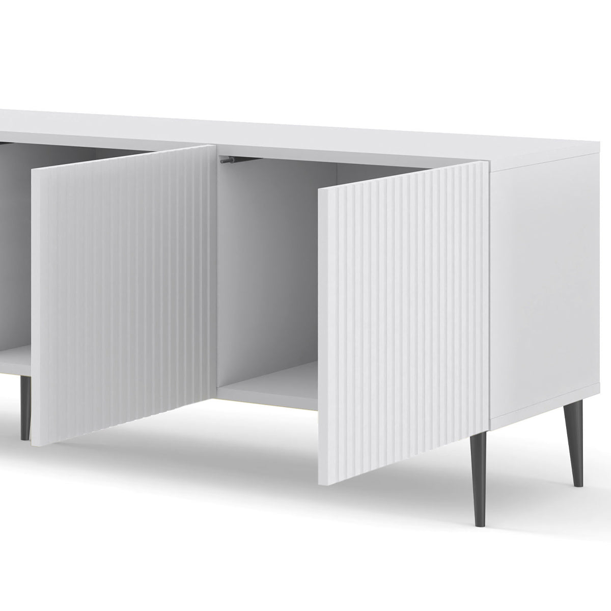 Meuble TV 4 portes 200 cm Philaé Blanc - vue 3