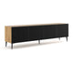 Meuble TV 4 portes 200 cm Philaé Bois et Noir
