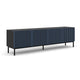 Meuble TV 4 portes 200 cm Philaé Bleu et Noir
