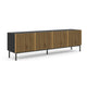 Meuble TV 4 portes 200 cm Philaé Bois et Noir