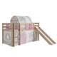 Lit Mi-Hauteur 90x200 avec Toboggan Sommier Inclus et Housse Birdy Vipack Pino - Bois